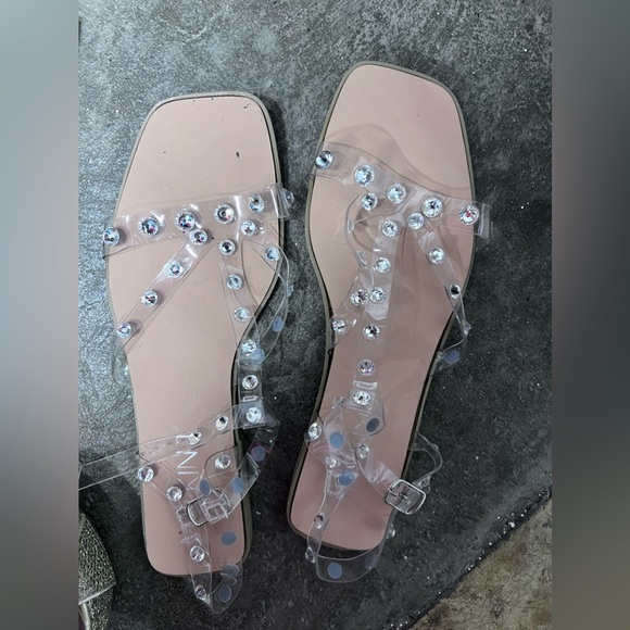 Sparkly clear sandals size 8 - Picture 3 of 4